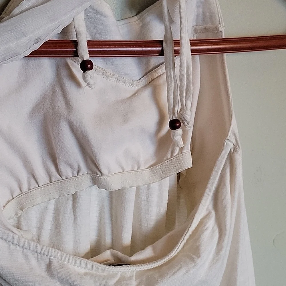 American Eagle Womens Size Small Flowy Halter Top Ribbon and Bead Ties - Picture 6 of 9